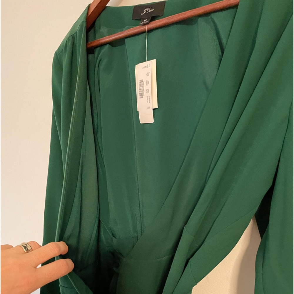 Jcrew green wrap dress size 12.